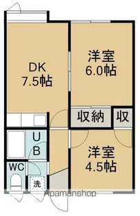 メゾン山の手【1階】の間取り